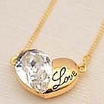 White Gold Plated Lovers Necklace -24/8