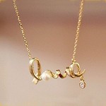 Gold Coloured Love Necklace - 25/5